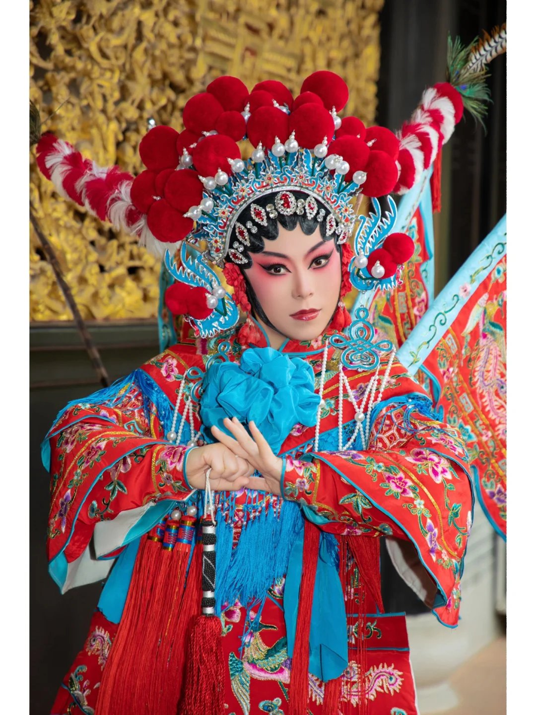 粤剧《穆桂英挂帅》女将造型(凤冠、额子、绒球)